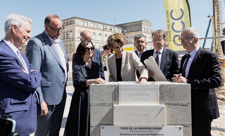 Pose première pierre campus Carmes-Madeleine