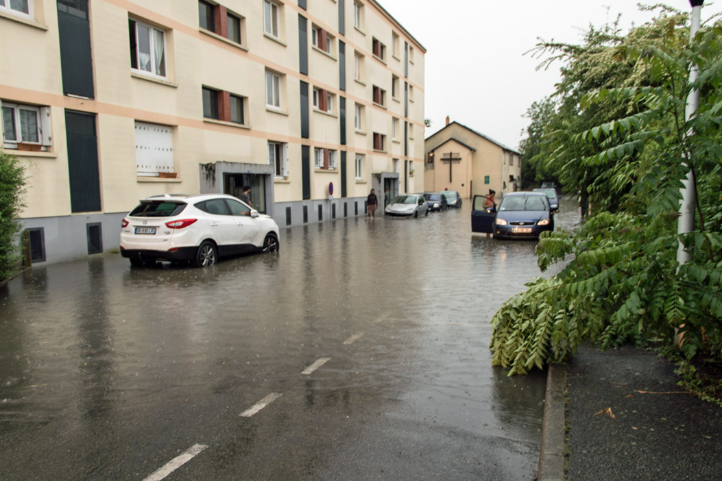 Inondation de juin 2018, rue du 19 mars à Saint-Jean de Braye